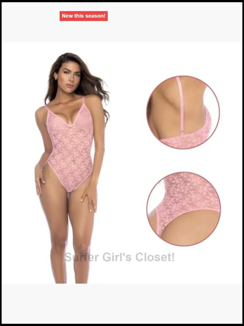 Lace Bodysuit Women Floral One Piece Teddy Lingerie Adjustable Straps